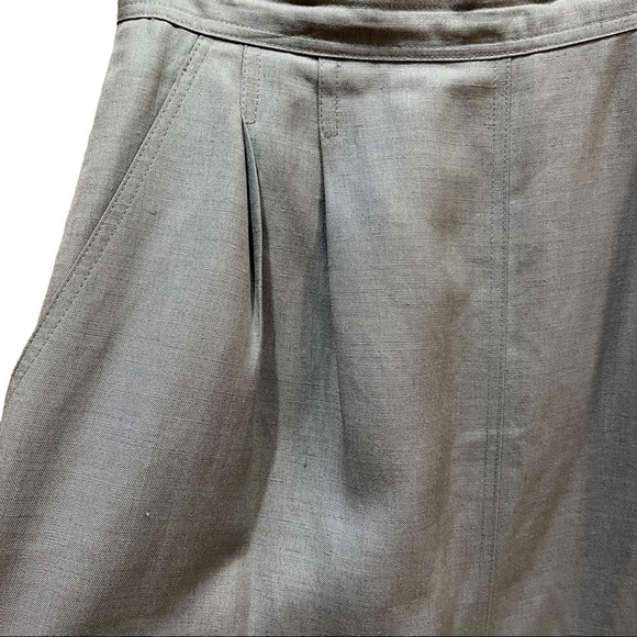 Christian Dior Vintage The Suit Gray Linen Rayon Blend Skirt Sz 10 - Picture 4 of 9